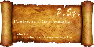 Pavlovics Szilveszter névjegykártya